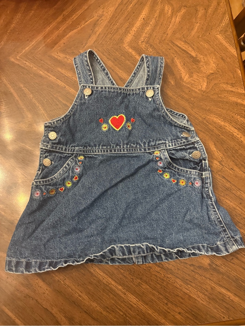 Y2K Denim Embroidered Heart Dress